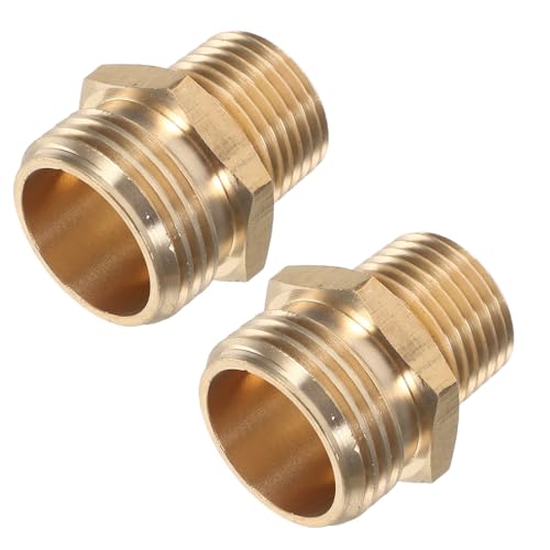 BUGUUYO 2 Stück Gartenschlauchadapter Schlauchanschlüsse Messing-Schlauchverbinder männlich Gartenschlauch-Gewindekupplung Gartenschlauch-Schnellkupplung Schlauchendanschluss Golden von BUGUUYO