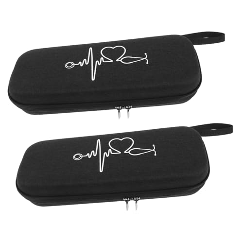 BUGUUYO 2 Stück Hartschalen-Etuis aus EVA mit stoßfestem Design, Reißverschluss, Netzfächern und weichem Innenfutter, tragbare Aufbewahrungstasche für Ärzte, Pflegepersonal und Reise von BUGUUYO