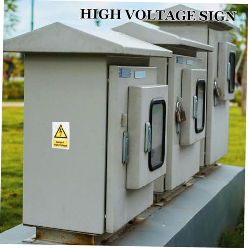 BUGUUYO 2 Stück Hochspannungs warnaufkleber Selbstklebend Gelbes Dreieck Elektrische Sicherheitsetiketten Stark Haftend für Elektroanlagen und Schaltschränke Sichtbar Einfach zu Montieren von BUGUUYO