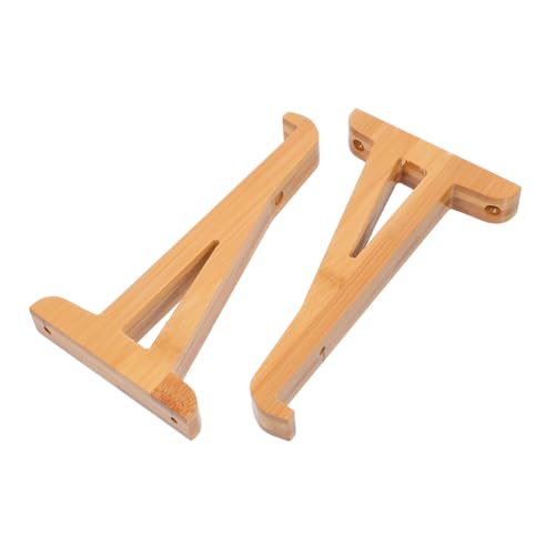 BUGUUYO 2 Stück Holz Dreieck wandhalterung Stabile Regalhalterung aus Naturholz Dekorativer Haltewinkel für Wandregale Einfache DIY Montage Geeignet für Regalbretter von BUGUUYO