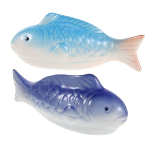BUGUUYO 2 Stück Keramik Koi Fisch Skulpturen Schwimmende Aquarium Deko Glückssymbol Wirksam für Teich Garten Badewanne und Innenräume Stilvolle Wohnraumgestaltung von BUGUUYO
