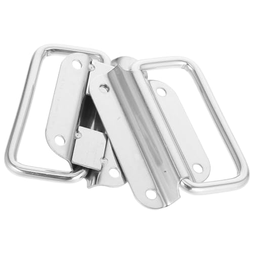 BUGUUYO 2 Stück Klappbare Edelstahlgriffe für Werkzeugkisten und Truhen Faltbare Platzsparende Einfach zu Installierende Tragegriffe für Industrielle Eisenkisten und Aufbewahrungsboxen von BUGUUYO