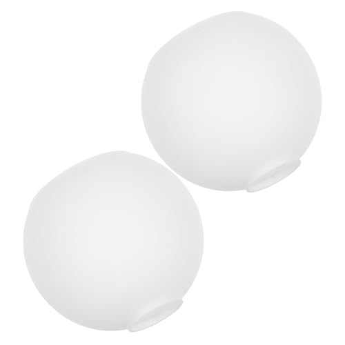 BUGUUYO 2 Stück Lampenschirm aus Glas Rundlampenschatten Fixture Ersatzschirme Tischlampe mit Glaslampenschirm runde Glaskugel Ersatz für Glasschattenschatten Lampenschirm Glas Weiß von BUGUUYO