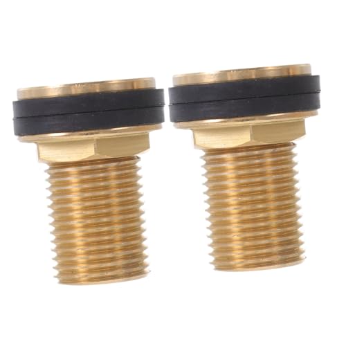 BUGUUYO 2 Stück Messing -Partitionsanschluss wassertank adapter Gummi Golden von BUGUUYO
