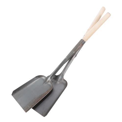BUGUUYO 2 Stück Metall Kohlenschaufel Teiliges mit Langem Griff Leichte Reinigungsschaufel für Kamin Ofen Grill und Garten Vielseitig als Ascheschaufel und Kleine Bodenschaufel Geeignet von BUGUUYO