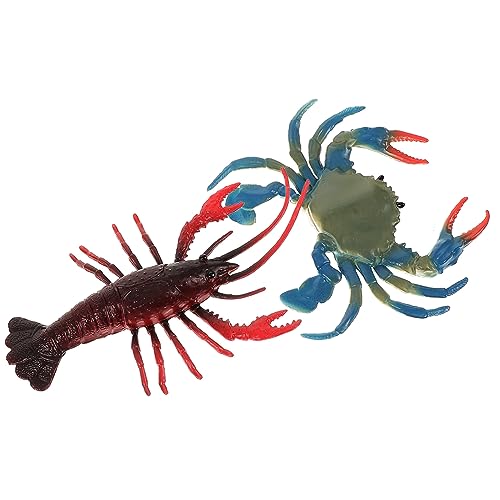 BUGUUYO 2 Stück Nachahmung Von Krabben Hummer Spielset Spielzeug Aquarium Ornament Simulierte Simulation Krabbe Realistische Garnelen Kreatives Tiermodell Aquarium Dekoration von BUGUUYO