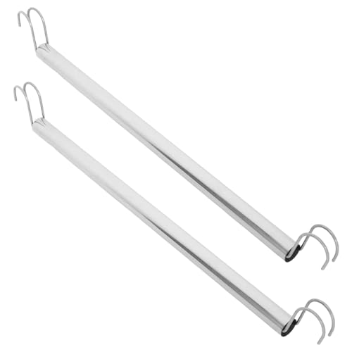 BUGUUYO 2 Stück Teiliges Edelstahl Kleiderstangen Haken Robuster Wäscheständer und Garderobenhalter Platzsparend Belastbar für Garderobe und Trockenraum Modernes Design Einfache Montage von BUGUUYO