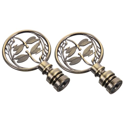 BUGUUYO 2 Stück Teiliges Lampenschirmhalter Retro Farbton Schraubkappe Lampenknopf Dekoration Vintage Design für Tisch und Stehlampen Robuste Metallfassung von BUGUUYO