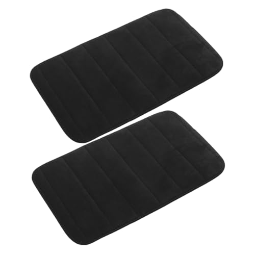 BUGUUYO 2 Stück Teiliges Memory Foam Türmatte Wasserdurchlässig rutschfest Fußmatte Innenbereich für Badezimmer Eingangsbereich Schnell Trocknend Kratzschutz Schwarz von BUGUUYO