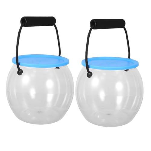 BUGUUYO 2 Stück Transparenter Tragbarer Fischbehälter Sicherem Deckel und Ergonomischem Griff Kompakter Runder Aquarium-Eimer zum Fangen und Freilassen von Fischen für Strand Pool und See BUGUUYO 2 Stück Transparenter Tragbarer Fischbehälter Sicherem Deckel und Ergonomischem Griff Kompakter Runder Aquarium-Eimer zum Fangen und Freilassen von Fischen für Strand Pool und See von BUGUUYO