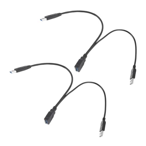 BUGUUYO 2 Stück USB Verlängerungskabel Dual Stecker für Stabile Stromversorgung Schnelles Datenkabel für Externe Laufwerke und Drucker Kompatibel mit USB Geräten Schwarz von BUGUUYO