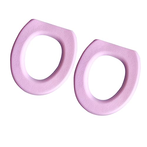 BUGUUYO 2 Stück wasserdichte Toilettenmatte schwer waschbar Abdeckung Pads Bad Toilettendeckel gepolstert Toilettensitze O-förmiger Toilettensitz WC-Sitzbezug Rosa von BUGUUYO