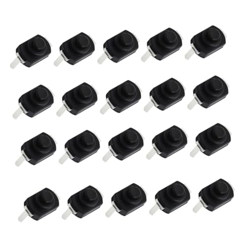 BUGUUYO 20 Stück Teiliges LED Taschenlampen Drucktaster Praktischer Ersatzschalter Langlebiger Kupferkontakt Einfache Installation Kompatibel für Elektronische Geräte und von BUGUUYO