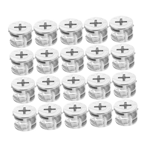 BUGUUYO 20 Stück Teiliges Möbelverbinder aus Metall Stabile Exzenter Verbindungsnocken mit Schrauben Unsichtbare Möbelverbindung für Schrank Kommode Tisch DIY Montage Zubehör von BUGUUYO