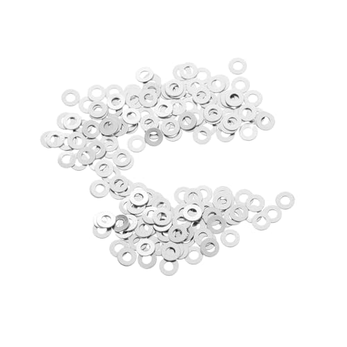 BUGUUYO 200 Stück Teiliges Metall Flachscheiben Brillen Reparatur Zubehör für Randlose Brillen Rahmen Stabile Metall Unterlegscheiben zur Verlängerung der Lebensdauer Passend für von BUGUUYO