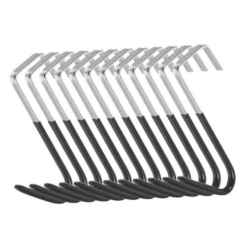 BUGUUYO 25 Stück Teiliges Over Door Haken ohne Bohren Metall Kleider Handtuchhalter für Küchen- Bad Schlafzimmer-schranktüren Schwarzer Organizer für Taschen Utensilien Weihnachtskränze von BUGUUYO