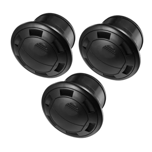 BUGUUYO 3 Stück Runde Luftauslassabdeckung mit Schrauben Klimaanlagenventile für Wohnmobil Bus Atv Schwarze Belüftungsgitter für Effiziente Luftzirkulation und Einfache Montage von BUGUUYO