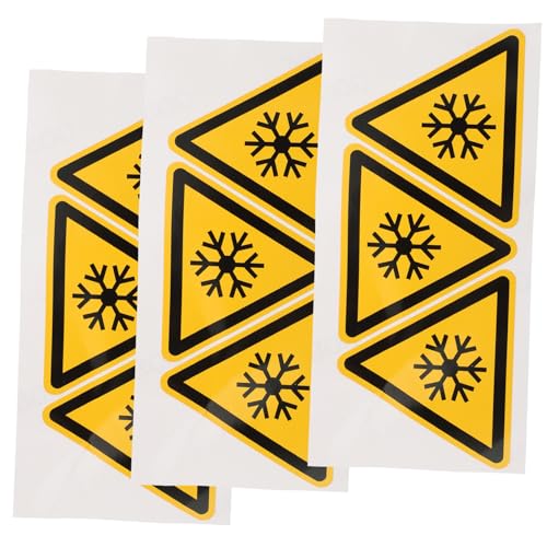 BUGUUYO 3 Stück Teiliges Niedrigtemperatur Warnhinweis Selbstklebend Dreieckige Warnetiketten für Geräteoberflächen Praktisch und Einfach Anzubringen in Lager und Werkstatt von BUGUUYO