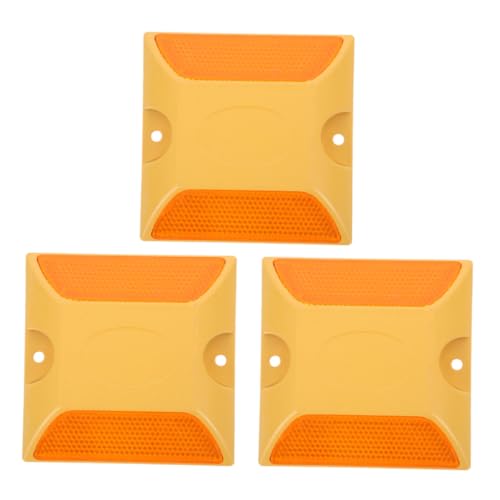 BUGUUYO 3 Stück Teiliges Reflektierende Straßenmarkierungen aus Kunststoff Erhöhte Fahrbahnmarker für Autobahn Witterungsbeständig Hohe Sichtbarkeit Einfache Montage Geeignet für Auffahrt von BUGUUYO