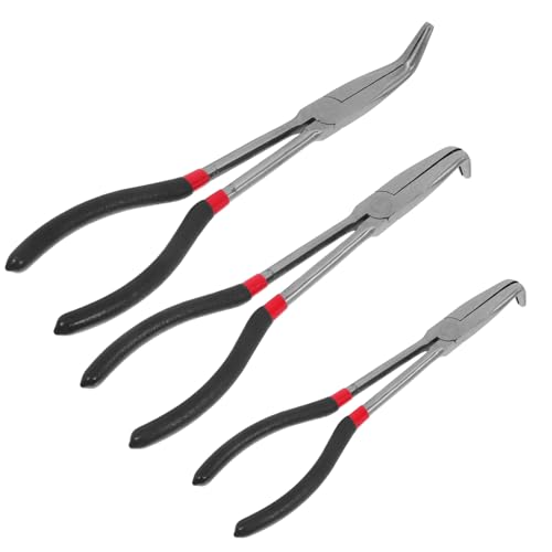 BUGUUYO 3 Stück Teiliges Set Extra Lange Präzisions-spitzzangen Gebogen für Enge Räume Feine Spitzen Elektrowerkzeug für Elektriker Schmuckherstellung Auto Elektronikreparatur BUGUUYO 3 Stück Teiliges Set Extra Lange Präzisions-spitzzangen Gebogen für Enge Räume Feine Spitzen Elektrowerkzeug für Elektriker Schmuckherstellung Auto Elektronikreparatur von BUGUUYO