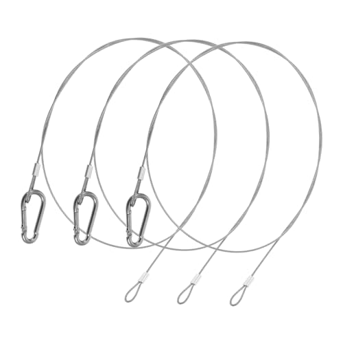 BUGUUYO 3 Stück Teiliges Sicherheitskabel Schwerlastfähiges Drahtseil mit Schlaufe Flexibel und Robust für Baustellen und Bühnenbeleuchtung für Verbesserte und Einfache Installation von BUGUUYO
