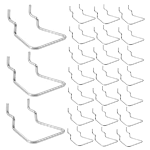 BUGUUYO 30 Stück Teiliges Edelstahl Pegboard Haken Doppel-schlaufen Werkzeughalter für Lochabstand Rostfrei Robust Kratzfrei für Werkstatt Garage und Werkzeuge von BUGUUYO