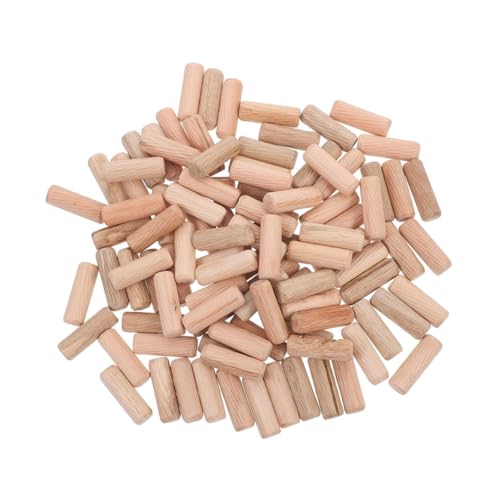 BUGUUYO 300 Stück Holzdübel aus Massivem Hartholz mit Schrägen Rillen Rutschfestes Design für Möbelbau Handwerk und Heimwerkerprojekte Natürliche Holzstäbe für Einfache Montage und von BUGUUYO