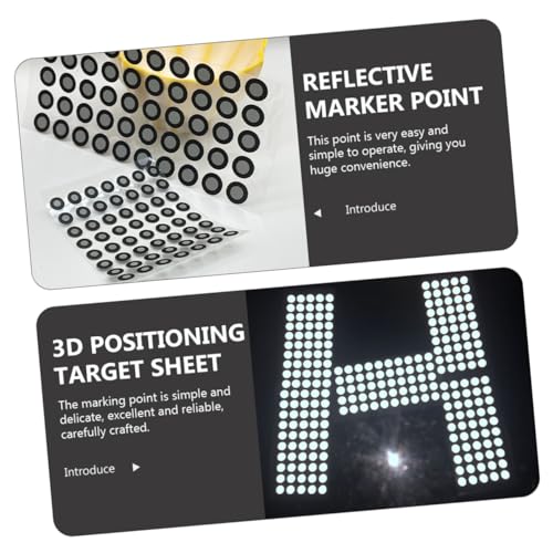 BUGUUYO 4 Blätter Diffuse Reflexionsmarker für Scanner Leichte Reflektierende Markierungspunkte Zuverlässige Referenzpunkte für Präzises Optisches Tracking Geeignet für Glatte Oberflächen von BUGUUYO