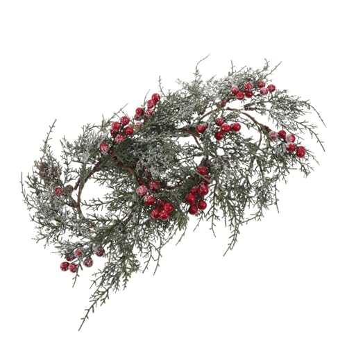 BUGUUYO 4 STK. Teiliges Weihnachts-kerzenring Künstlichen Roten Beeren und Verschneiten Kiefernnadeln Dekorative Kerzenringe für Stumpen Stabkerzen Festlicher Tischaufsatz für Weihnachten von BUGUUYO