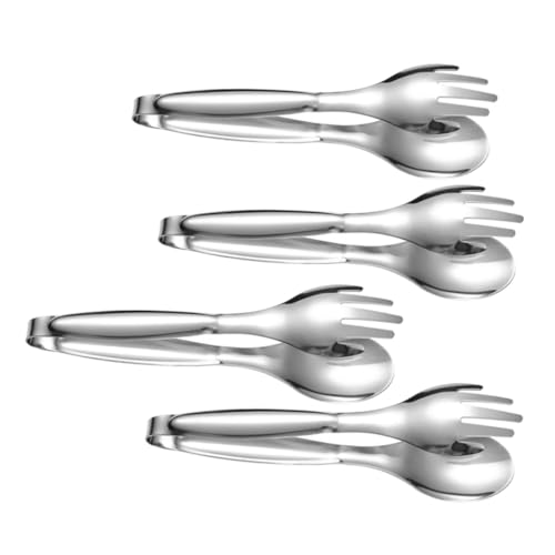 BUGUUYO 4 Stück Edelstahl Servierzange Silber Hygienisch Leicht Zu Reinigen Präzise Klammer Für Buffet Grill Und Backen Küchenhelfer BUGUUYO 4 Stück Edelstahl Servierzange Silber Hygienisch Leicht Zu Reinigen Präzise Klammer Für Buffet Grill Und Backen Küchenhelfer von BUGUUYO