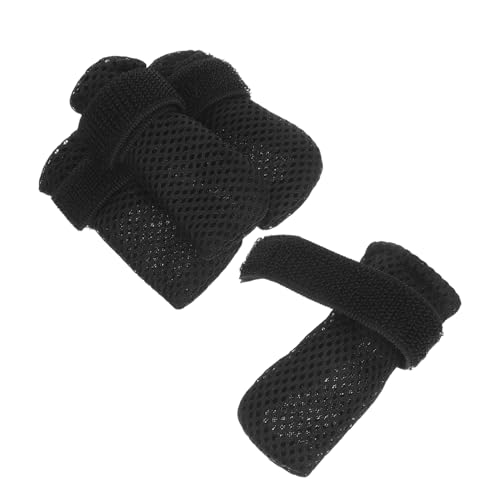 BUGUUYO 4 Stück Katzenschuhe Schutzsocken rutschfest Anti-Kratz Pfotenschutz für Baden Medikamentengabe und Nagelpflege Schwarz von BUGUUYO