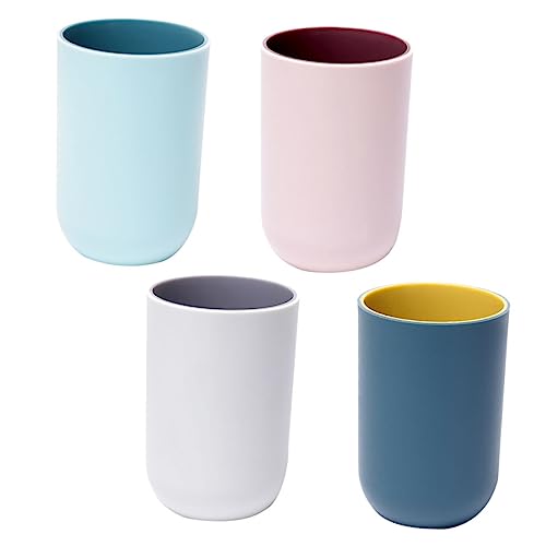BUGUUYO 4 Stück Mundspülbecher Zahn Blau Weiß Schwarze Tassen Waschen Mini-tassen Farbe Tassen Kleinkinder Kreativer Mundwasserbecher Mini -tassen Badezimmer Tassen TPR von BUGUUYO