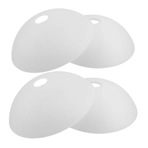 BUGUUYO 4 Stück Teiliges PVC Rund in Creme Lichtdiffusierend Leicht Pflegeleicht Minimalistisches Design für Wohnzimmer Schlafzimmer Moderne Deckenleuchte von BUGUUYO