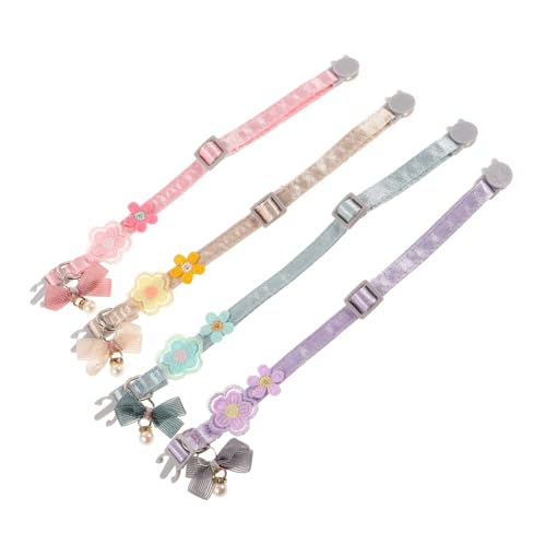 BUGUUYO 4 Stück Teiliges Verstellbare Katzenhalsbänder mit Schleife und Spitzenstickerei in Violett Rosa Gelb Leichte Robuste für Katzen und Kleine Hunde Perfektes Accessoire für Feiern BUGUUYO 4 Stück Teiliges Verstellbare Katzenhalsbänder mit Schleife und Spitzenstickerei in Violett Rosa Gelb Leichte Robuste für Katzen und Kleine Hunde Perfektes Accessoire für Feiern von BUGUUYO