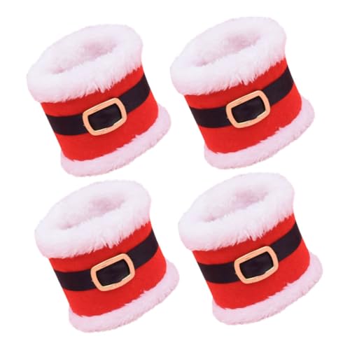 BUGUUYO Elegante Serviettenringe Aus Stoff Weihnachtliche Serviettenhalter Serviettenkreis Für Die Feiertagsdekoration 4 Stück von BUGUUYO