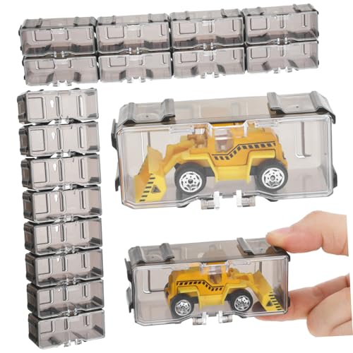 BUGUUYO 40 Stück Modellauto Vitrine Maßstab Kunststoff Aufbewahrungsbox Transparent Organizer für Mini Autos Sammler Klare Sicht Stabile Bauweise Praktische Sortierung von BUGUUYO