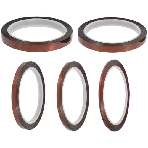 BUGUUYO 5 Rollen Hochtemperatur klebeband Polyimidband mit Hoher Klebkraft und Isolierung Hitzebeständig Vielseitig Einsetzbar für Empfindliche Bauteile und Reparaturen BUGUUYO 5 Rollen Hochtemperatur klebeband Polyimidband mit Hoher Klebkraft und Isolierung Hitzebeständig Vielseitig Einsetzbar für Empfindliche Bauteile und Reparaturen von BUGUUYO