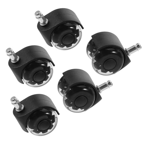 BUGUUYO 5 Stück Teiliges Bürostuhlrollen aus Robustem Material Geräuschlose Stabile Doppelräder Einfache Montage ohne Werkzeug Geeignet für Hartböden Parkett und Teppich Langlebige von BUGUUYO