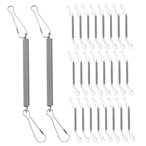 BUGUUYO 50 Stück Edelstahl Federhaken mit Clips für Kaninchen Wasserspender Kleintierkäfig Zubehör Kleine Tier Wasserflaschenhalter mit Federmechanismus Einfach zu Befestigen und von BUGUUYO