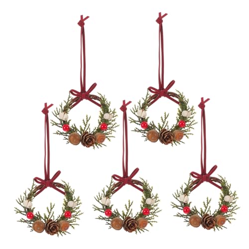 BUGUUYO 5stücke Kleiner Fensterkranz Für Weihnachten Miniatur-weihnachtskranz Für Puppenhaus Hängendes Weihnachtsornament Für Küchenschrank Oder Türdekoration BUGUUYO 5stücke Kleiner Fensterkranz Für Weihnachten Miniatur-weihnachtskranz Für Puppenhaus Hängendes Weihnachtsornament Für Küchenschrank Oder Türdekoration von BUGUUYO