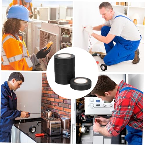BUGUUYO 6 Rollen Teiliges Isolierband Schwarz PVC Elektriker Klebeband Selbstklebend Hohe Isolationsleistung Reparatur Schutz für Elektrische Leitungen und DIY Anwendungen von BUGUUYO