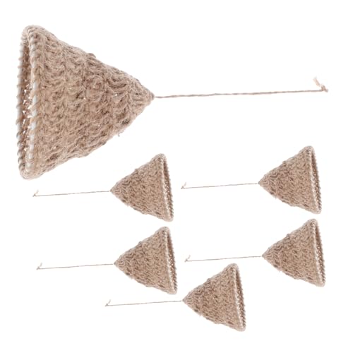 BUGUUYO 6 Stück Teiliges Handgefertigtes Boho Lampenschirm Geflochtenem Seil Nordischer Vintage Stil Kreativer Pendelleuchten-schirm für Wohnzimmer Schlafzimmer Esszimmer von BUGUUYO