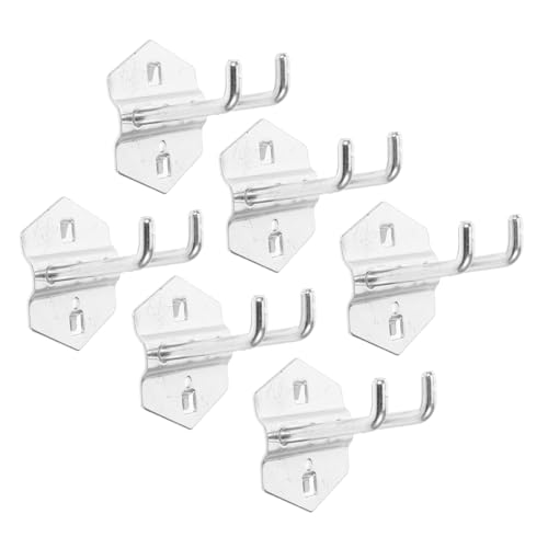 BUGUUYO 6 Stück Teiliges Metall Pegboard Haken Stabil Vielseitig Nutzbar für Werkzeugwand Garage und Haushalt Geeignet für Schaufeln Besen und Gartengeräte von BUGUUYO