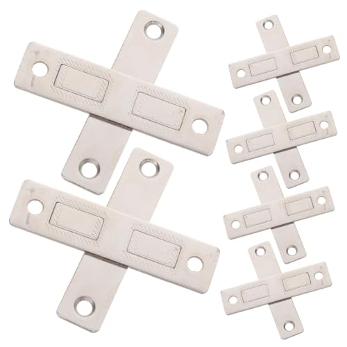 BUGUUYO 6 Stück Unsichtbare Magnetische Saugentür Schranktürverriegelung Möbelmagnete Für Türen Schubladenmagnetfang Magnetschrankverschluss Versteckte Türriegel Silber Rostfreier Stahl von BUGUUYO