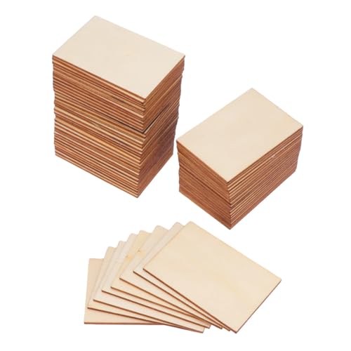60 Stück Rechteckige Holzscheiben 76X51Cm Unbehandelte Holztäfelchen Für Diy Bastelprojekte Und Heimdekoration von BUGUUYO