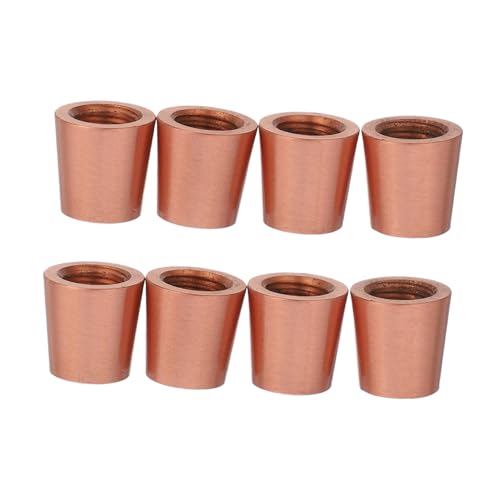BUGUUYO 8 Stück Messinghandwerkszubehör Holzschalenfüße Messingfüße Messingbeine Messingfußschale Schreibtisch Fußschutz Messingschale rund Schneidebrett Riser Pad Regalfüße Kupfer Braun von BUGUUYO