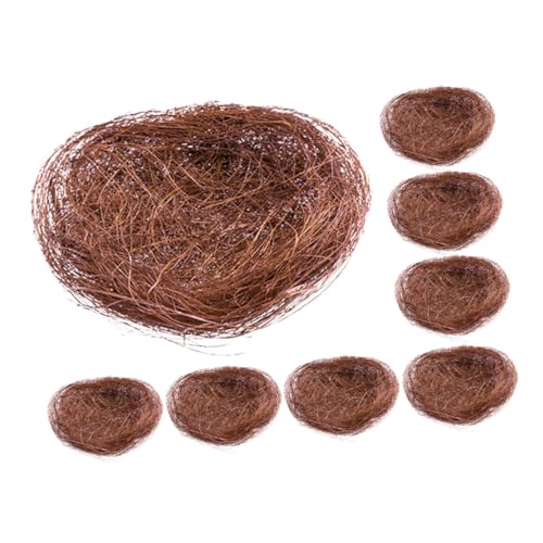 BUGUUYO 8 Stück Simulierte Vogelnest -Ornamente Gefälscht Gartenvogel-Ornamente Künstliche Vogelnester Vögel Brüten Nest Dekoratives Vogelnest -Seide Kaffee von BUGUUYO