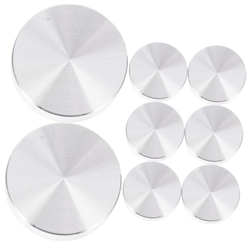 BUGUUYO 8 Stück Teiliges Silbernes Aluminium Tischplattenadapter Runde Antirutsch Scheiben für Glas Tischplatten Couchtisch Aluminiumkreis als Stabiler Glasplattenhalter von BUGUUYO