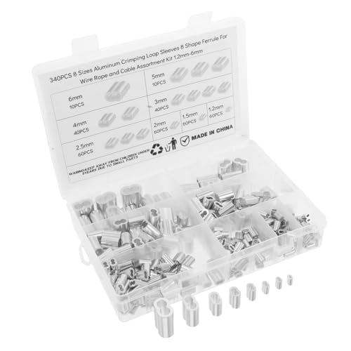 BUGUUYO Aluminiumdrahtseil Chuck Drahtseilflügelklemme Drahtseil Kabelclip Stahlseil-Kabelklemme Klemmen für Kabel Stahldrahtklemmen für Kabel Anschlussdrahtseilclips Kabelhülse Silber von BUGUUYO