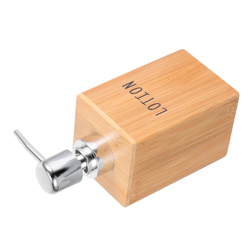 BUGUUYO Bambus Flüssigseifenspender mit Pumpfunktion Nachfüllbarer Handseifen-Dispenser für Bad Küche Langlebig und Elegant Präzise Dosierung Geeignet für Zuhause und Hotel von BUGUUYO